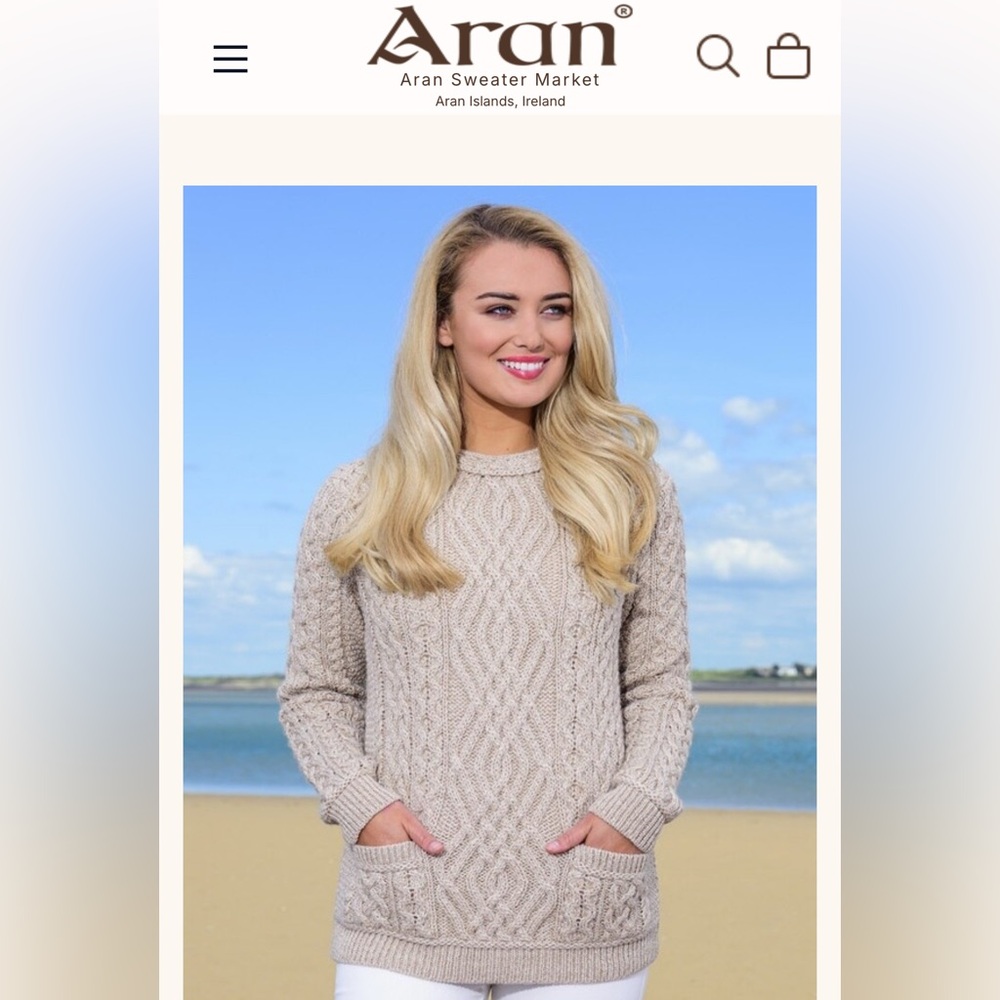 100% wool Aran Mor sweater, EUC, size M